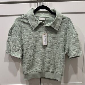 Kith Kids Light Green Textured Polo